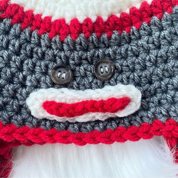 Crochet Baby Hat Sock Monkey 0 - 3 months - Picture 5 of 8